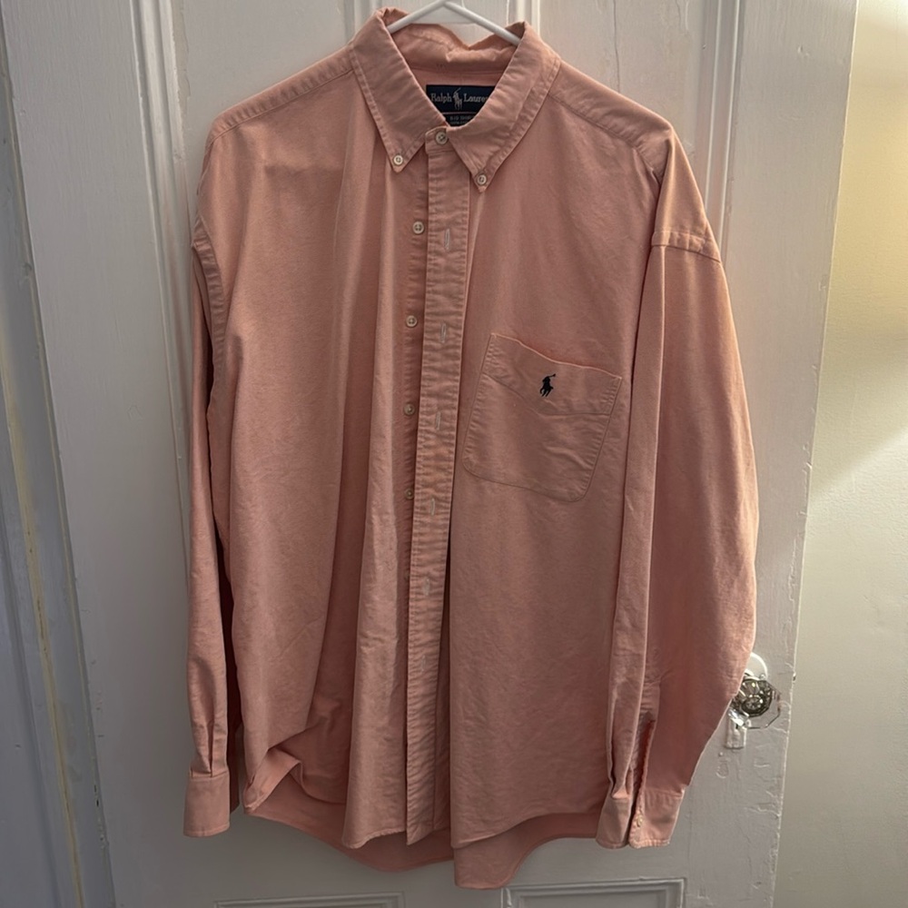Men’s Cotton Ralph Lauren “Big” Button Down L-Pink